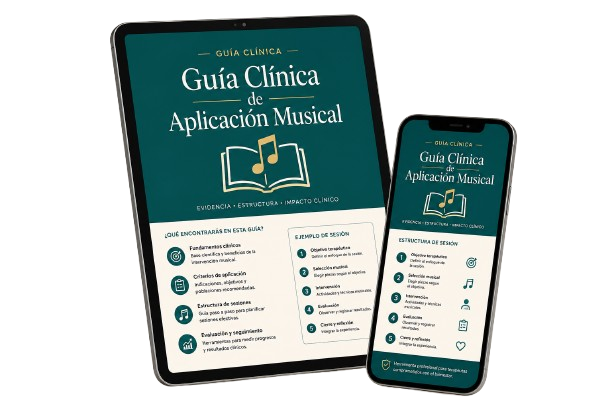 Mockup del bono: Guía Clínica de Aplicación Musical